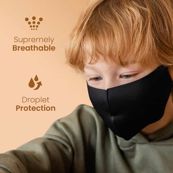 Frido Ultimate Copper Mask For Kids|Reusable|Super Breathable|Ear Loops|Age Group 5-7|Pack Of 2