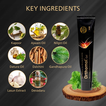 Orthomol Ayurvedic Pain Relief Gel For Joint Pain | Muscular Pain - 30 Gm (Pack Of 4)