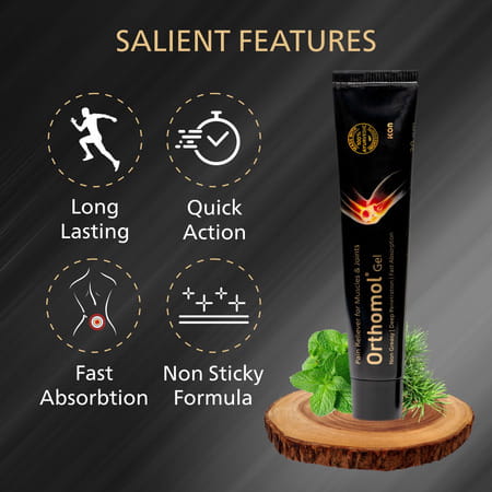 Orthomol Ayurvedic Pain Relief Gel For Joint Pain | Muscular Pain - 30 Gm (Pack Of 4)