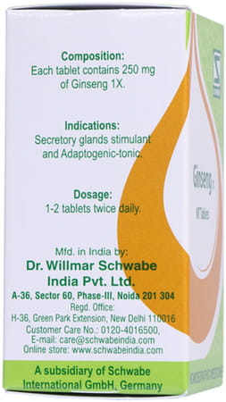 Dr. Willmar Schwabe India Ginseng 1x 20gm -Tablets