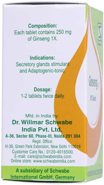 Dr. Willmar Schwabe India Ginseng 1X 20Gm -Tablets