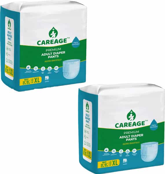 Careage Premium Adult Diaper Pants | Unisex | Waist Size (39-65 Inches) - Xl (20 Pieces)
