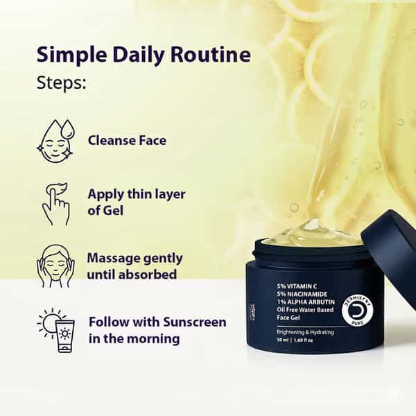Dermistry Vitamin C Niacinamide Alpha Arbutin Oil Free Water Based Dark Spots Removal Face Gel 50Ml