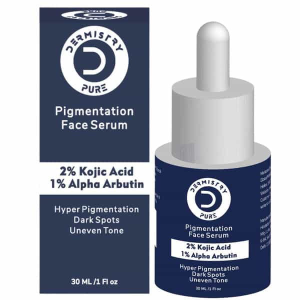 Dermistry 2% Kojic Acid 1% Alpha Arbutin Face Glowing Bright Light Serum For Pigmentation Spots 30Ml
