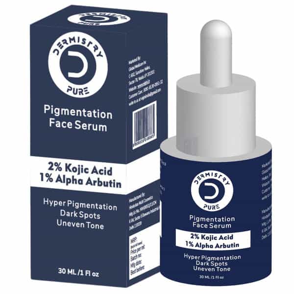 Dermistry 2% Kojic Acid 1% Alpha Arbutin Face Glowing Bright Light Serum For Pigmentation Spots 30Ml