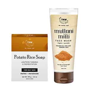 Tnw The Natural Wash Combo Of Multani Mitti Face Wash & Potato Rice Handmade Soap -100 G