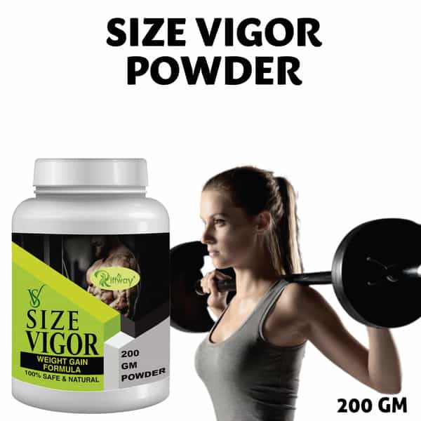 Riffway Size Vigor Weight Gain Powder | Controlled Calorie Contentfor Gradual Weight Gain (3X200gm)