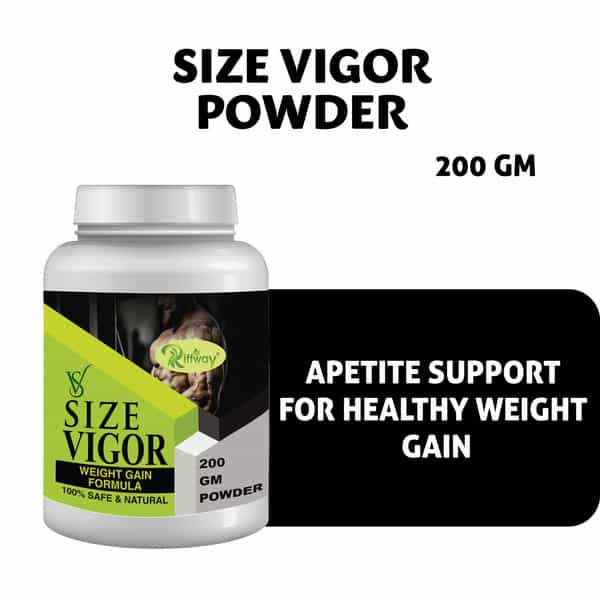 Riffway Size Vigor Weight Gain Powder | Controlled Calorie Contentfor Gradual Weight Gain (3X200gm)