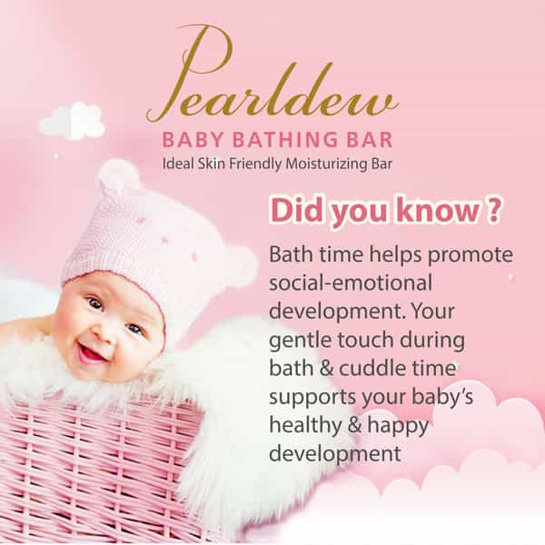 Pearldew Baby Bathing Bar 75 Gm | With Aloe Vera & Jojoba Oil | Paraben Free (Pack Of 6)