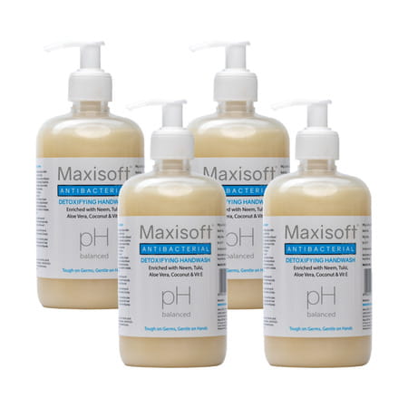 Maxisoft Antibacterial Detoxifying | Ph Balanced | Hand Wash | Bottle | 500 Ml | Pack Of 4