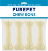 Purepet Pressed Chew Bones Dog Treats 4 Inches - Pack Of 4 Bones
