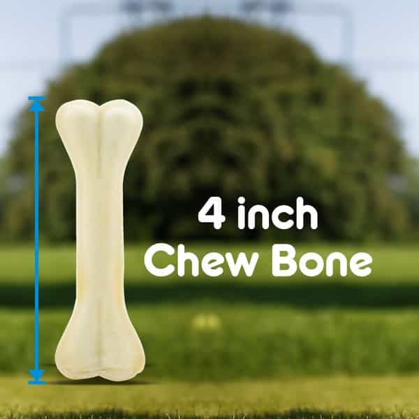 Purepet Pressed Chew Bones Dog Treats 4 Inches - Pack Of 4 Bones