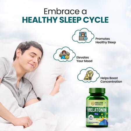 Himalayan Organics Melatonin 10 Mg Healthy Sleep Cycle - 60 Veg Tablets