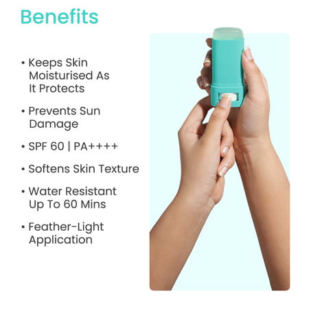 Earth Rhythm Aqua Sunscreen Stick Spf 60 | Pa++++ No White Cast |Hyaluronic | Men & Women - 20 Gm