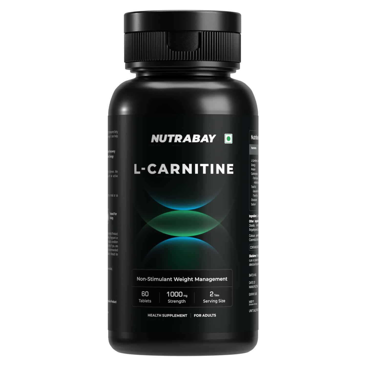 Nutrabay Pro L-carnitine Fat Burner | Pre Workout Supplement | 1000mg - 60 Veg Tablets