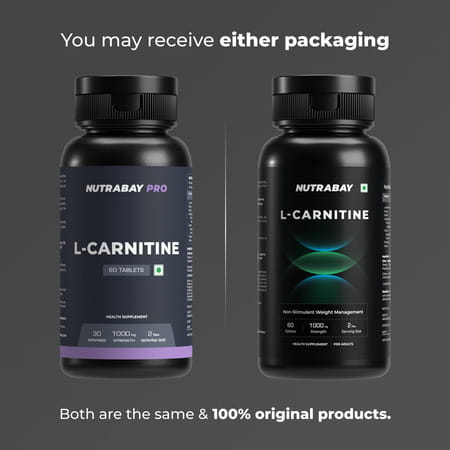Nutrabay Pro L-Carnitine Fat Burner | Pre Workout Supplement | 1000mg - 60 Veg Tablets