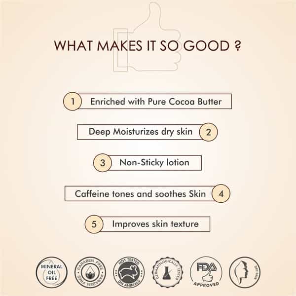 Mcaffeine Choco Deep Moisturizing 200Ml Body Lotion With Cocoa & Shea Butter For Dry Skin