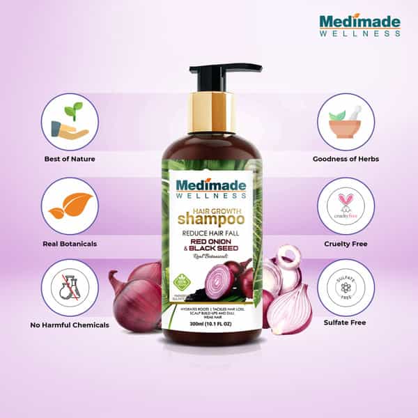 Medimade Red Onion And Black Seed Hair Growth Shampoo - 300 Ml X 2 ( Pack Of 2 )
