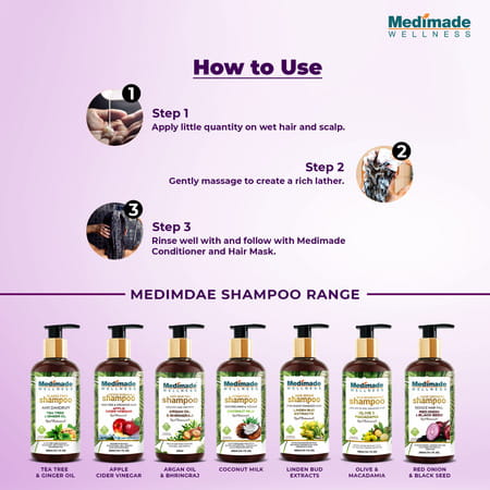 Medimade Red Onion And Black Seed Hair Growth Shampoo - 300 Ml X 2 ( Pack Of 2 )