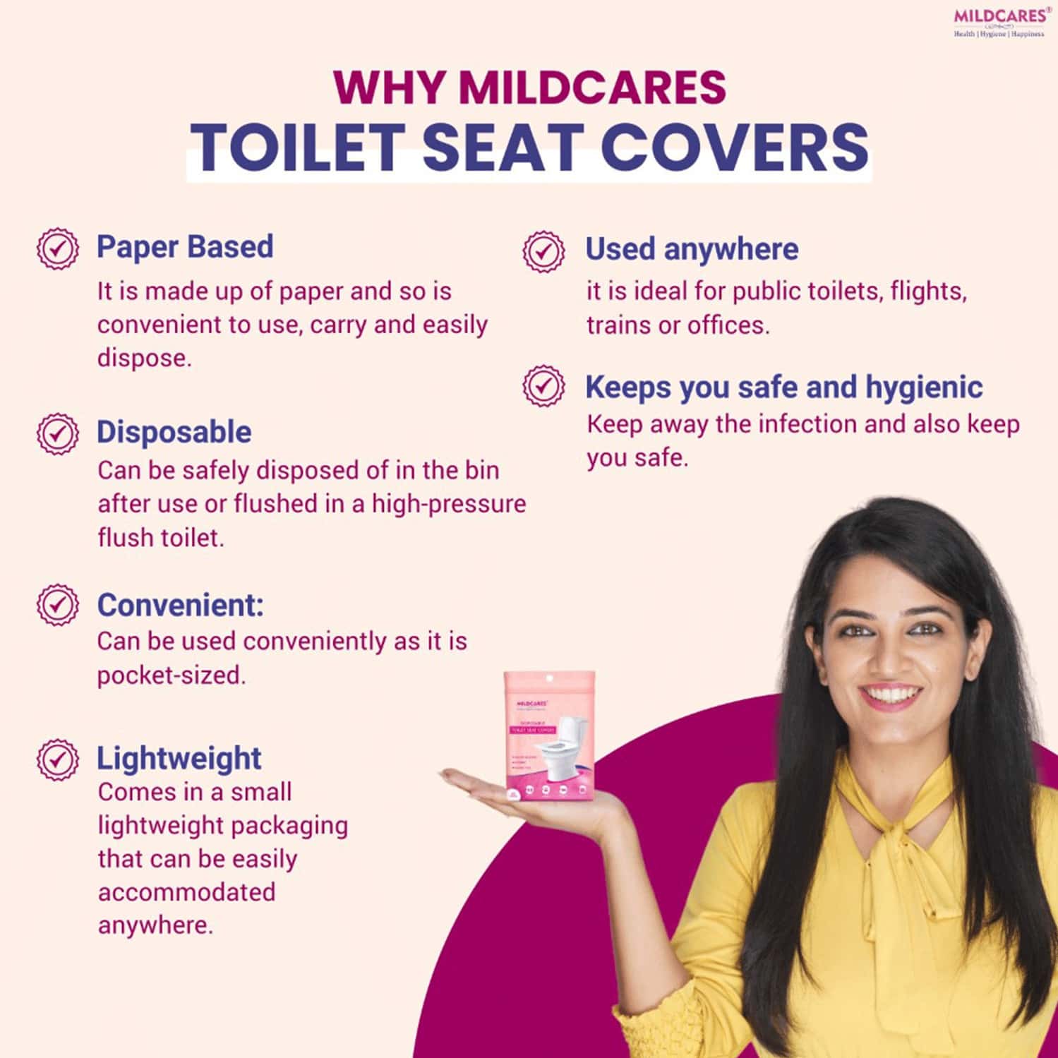 Buy MILDCARES DISPOSABLE TOILET SEAT COVERS PAPERREDUCE THE RISK OF