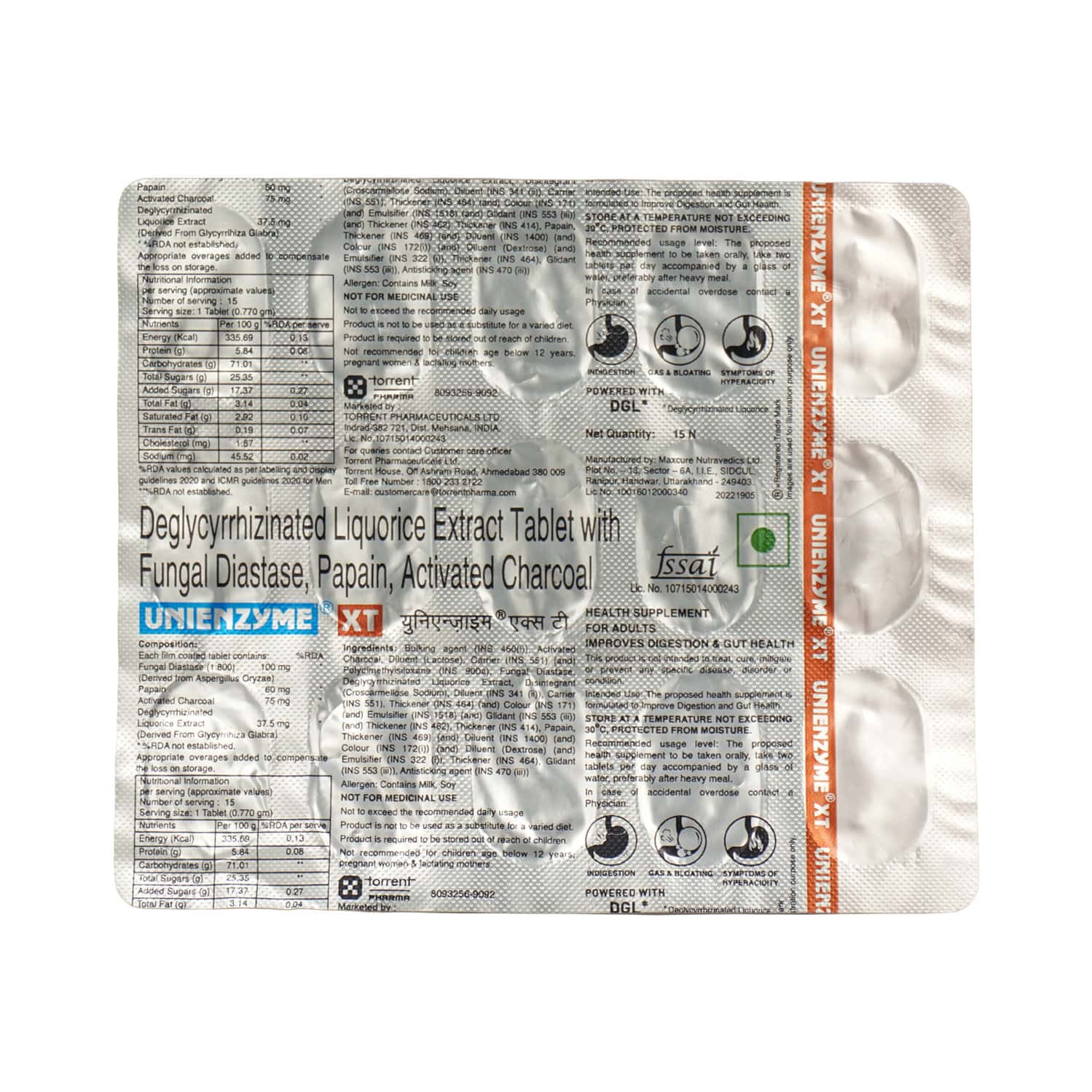 Unienzyme Xt Tablet 15 No's