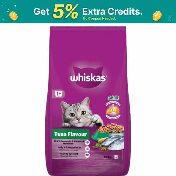 Whiskas Adult (1+ Years) Dry Cat Food | Tuna Flavour | 20 Kg