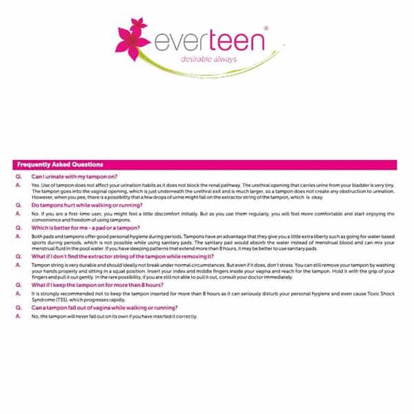 Everteen Lite Applicator Tampons For Periods In Women - 1 Pack (8 Tampons)