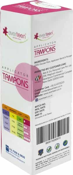 Everteen Lite Applicator Tampons For Periods In Women - 1 Pack (8 Tampons)