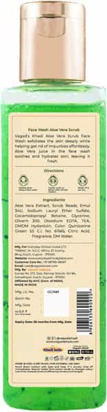 Vagad's Khadi Aloe Vera Scrub Face Wash 200Ml | Exfoliates The Skin | Parabens Free | Silicon Free