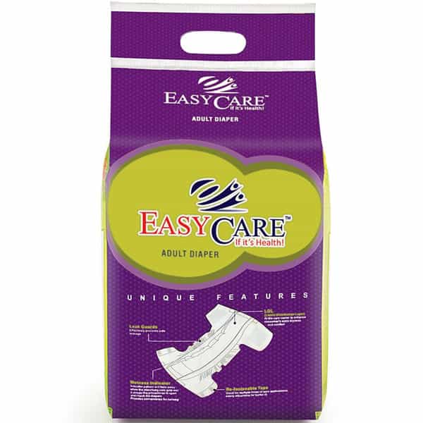 Easycare Adult Unisex Diaper Pack Of 10 Soft & Comfort With Double Leakage Parrier (155 - 195 Cm) Xl