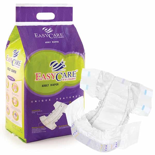 Easycare Adult Unisex Diaper Pack Of 10 Soft & Comfort With Double Leakage Parrier (155 - 195 Cm) Xl