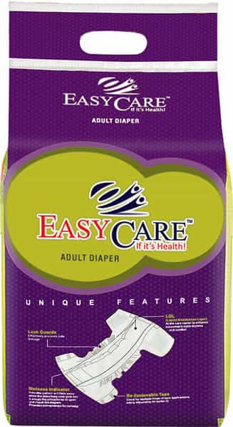 Easycare Adult Unisex Diaper Pack Of 10 Soft & Comfort With Double Leakage Parrier (155 - 195 Cm) Xl