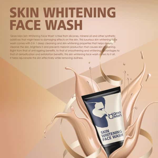 Qraa Men Vitamin C Skin Whitening Face Wash For Men With Yogurt And Oatmeal | 100 G