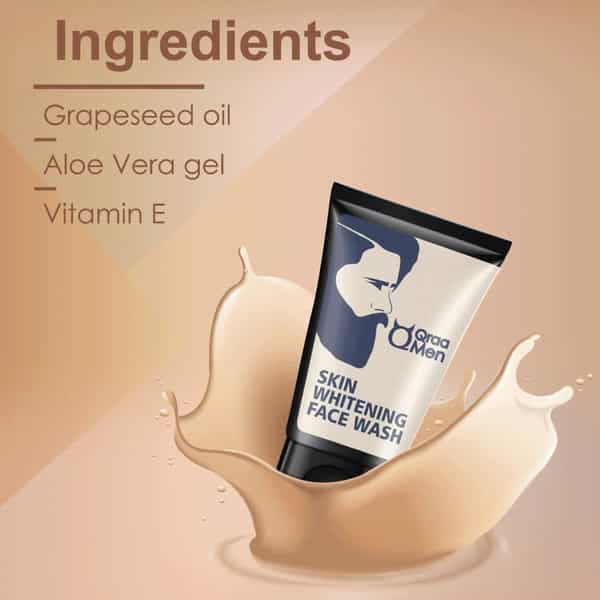 Qraa Men Vitamin C Skin Whitening Face Wash For Men With Yogurt And Oatmeal | 100 G