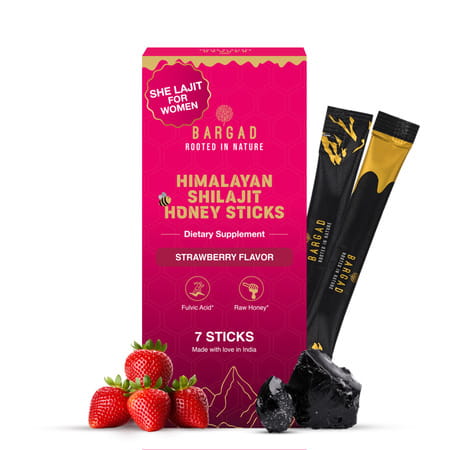 Bargad Himalayan Shilajit Honey Sticks: Strawberry Flavor - 7N