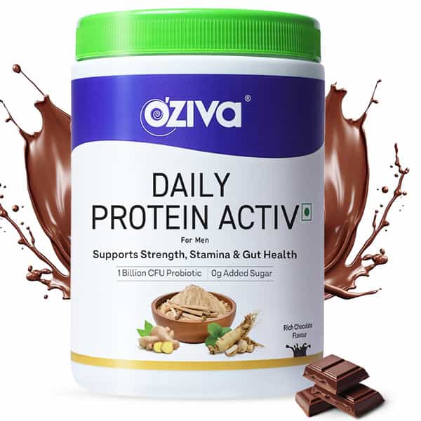 Oziva Daily Protein Activ For Men Chocolate 300G| Better Energy & Bone Health