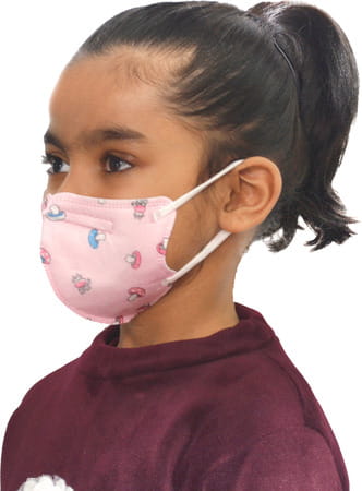 Advind Healthcare Smog Guard N95 Kids Mask Without Valve (4-12 Years Kids) - Pink Pack Of 5