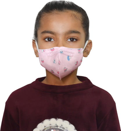 Advind Healthcare Smog Guard N95 Kids Mask Without Valve (4-12 Years Kids) - Pink Pack Of 5