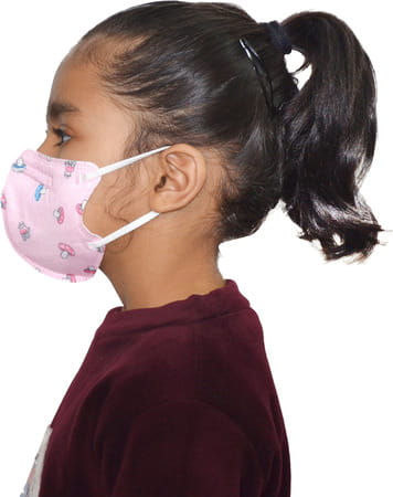 Advind Healthcare Smog Guard N95 Kids Mask Without Valve (4-12 Years Kids) - Pink Pack Of 5