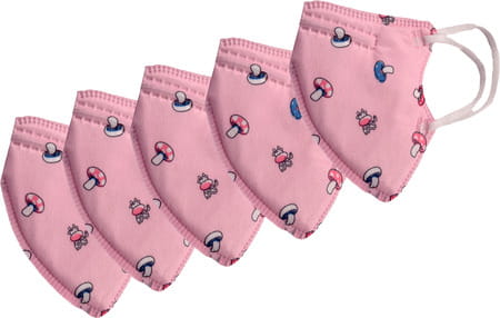 Advind Healthcare Smog Guard N95 Kids Mask Without Valve (4-12 Years Kids) - Pink Pack Of 5