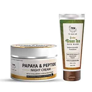Tnw The Natural Wash Combo With Papaya & Peptide Night Cream & Green Tea Face Wash