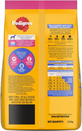 Pedigree Dog Food Puppy Chicken & Milk 1.2 Kg