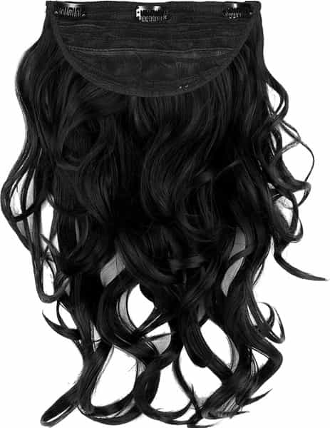Streak Street Clip-In 18'' Soft Curls Jet Black Hair Extensions