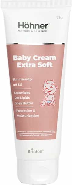 Hohner Baby Cream Extra Soft | Ph 5.5 Balanced With No Paraben Mineral Oil And Phthalate -75 Gm