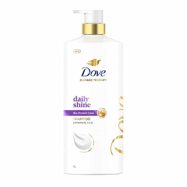 Dove Daily Shine Shampoo 1 L | For Damaged Or Frizzy Hair Mild Daily Shampoo For Men & Women