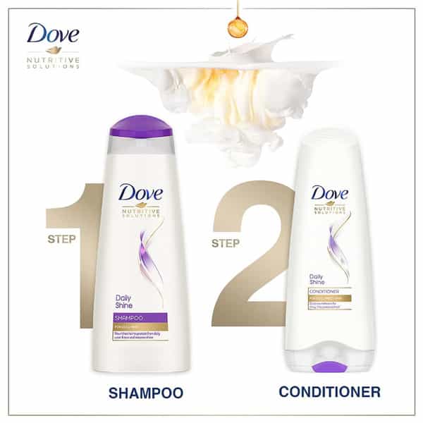 Dove Daily Shine Shampoo 1 L | For Damaged Or Frizzy Hair Mild Daily Shampoo For Men & Women