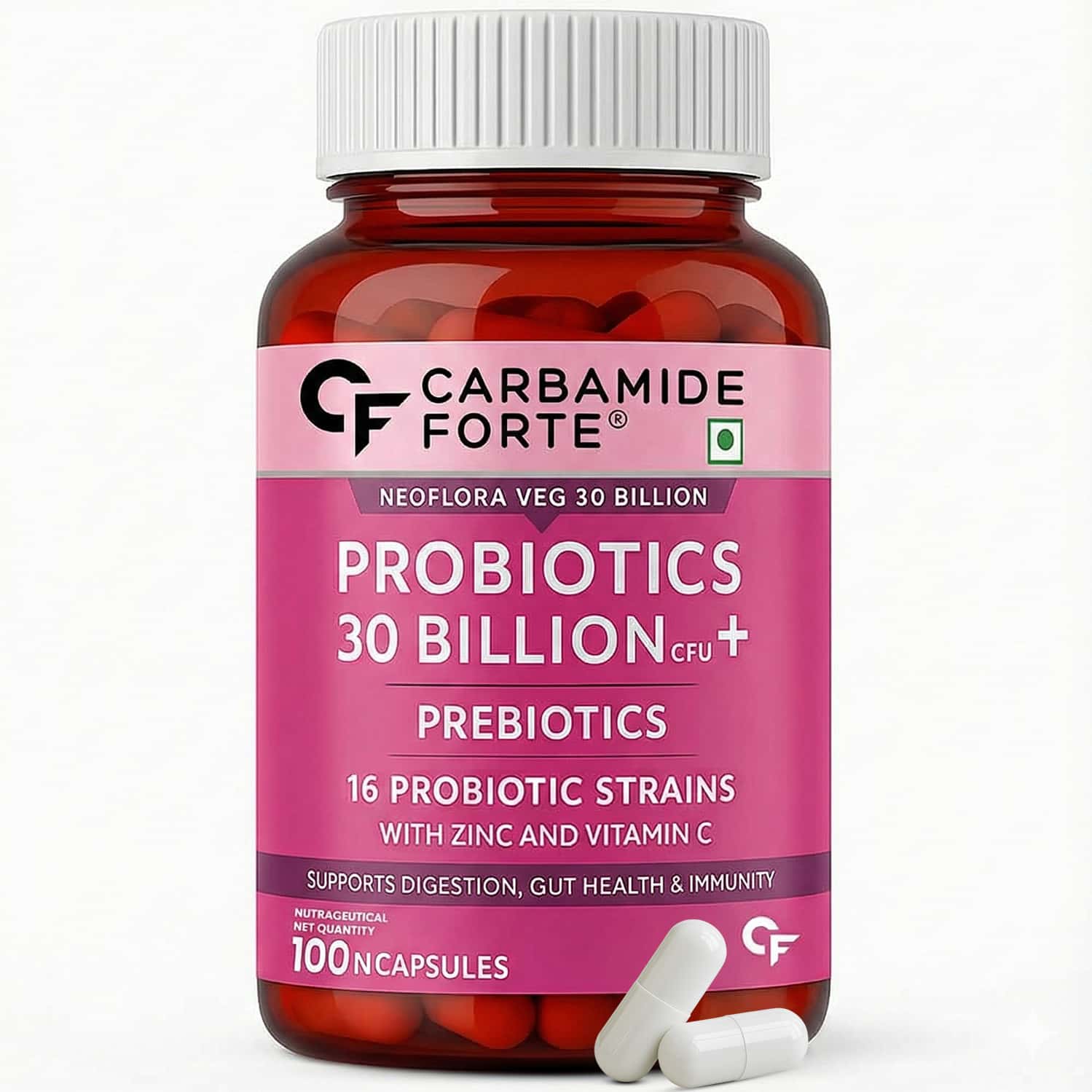 Carbamide Forte Probiotics Supplement 30 Billion For Women & Men-100 Capsules