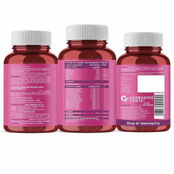 Carbamide Forte Probiotics Supplement 30 Billion For Women & Men-100 Capsules