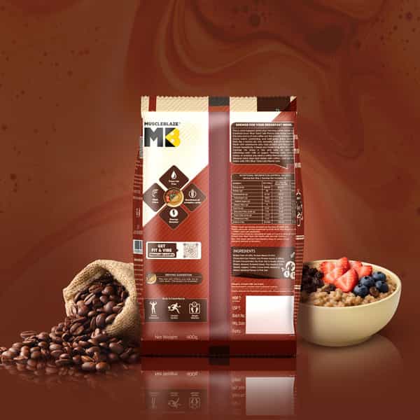 Muscleblaze High Protein Oats (Blue Tokai Cafe Mocha | 400G) | 26G Protein