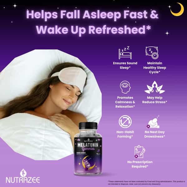 Nutrazee Melatonin Sleep Gummies For Men & Women | 30 Gummy Bears